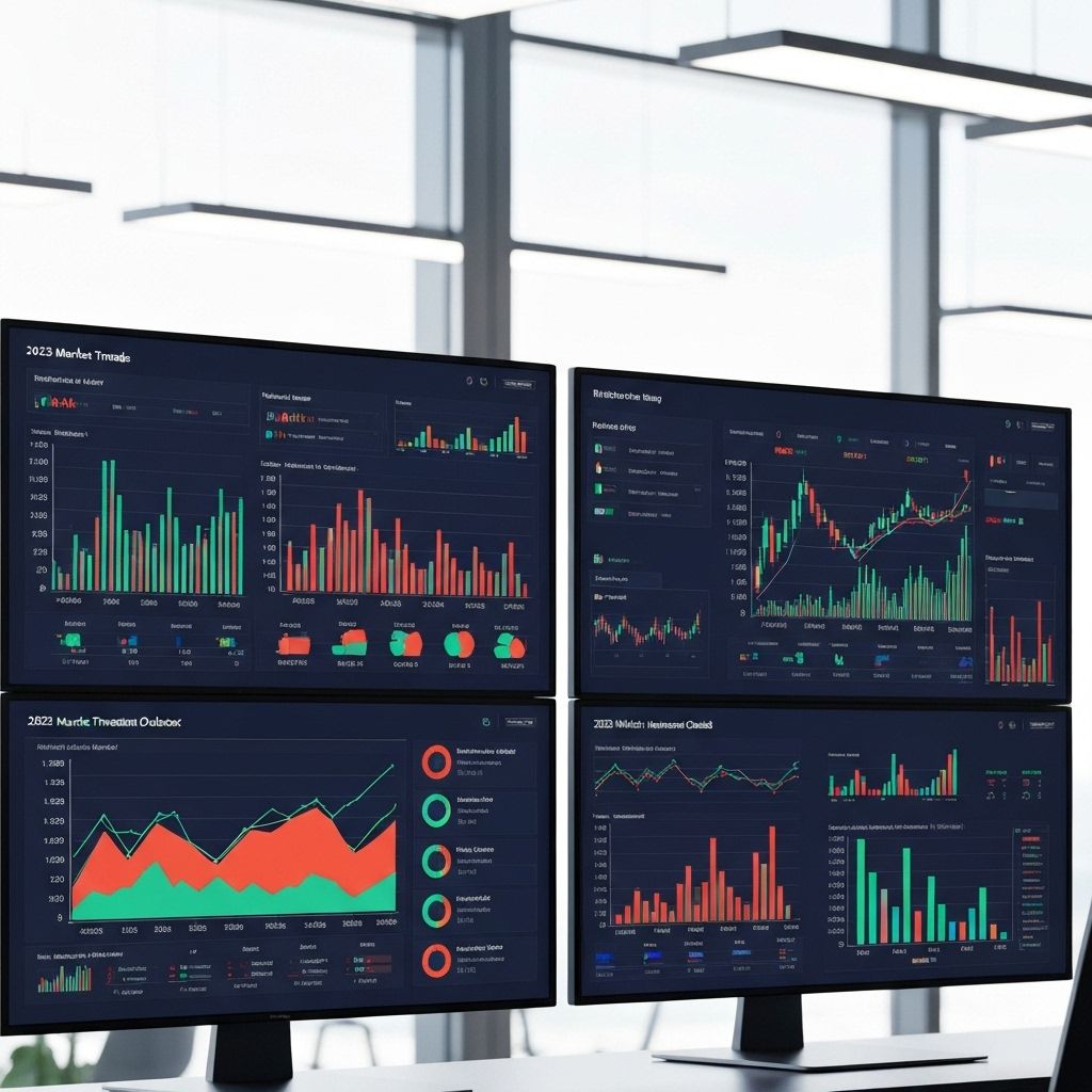 Graphiques financiers sur écran, tendances 2025